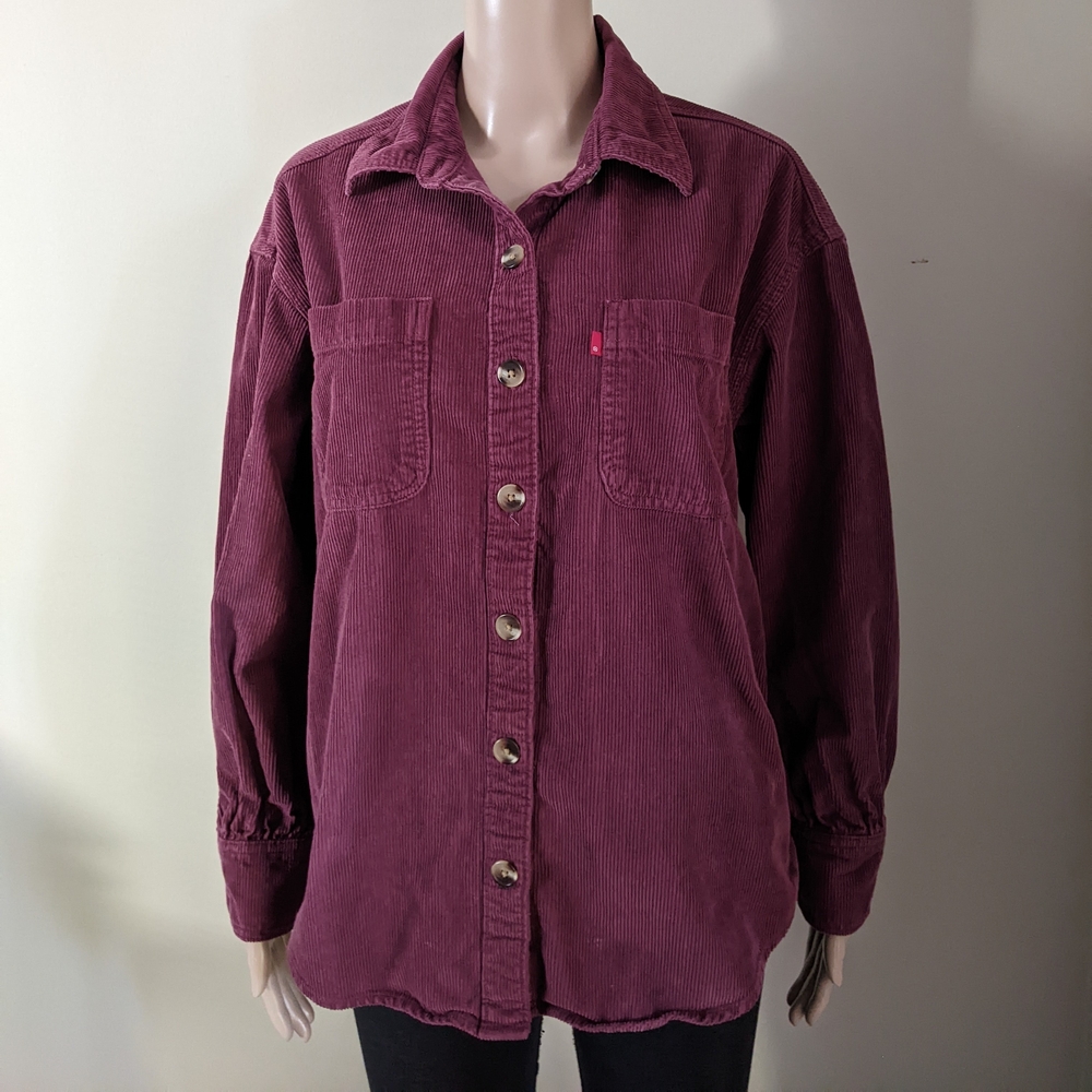 Levi's Maroon Corduroy Heavyweight Shacket Shirt, Size Medium